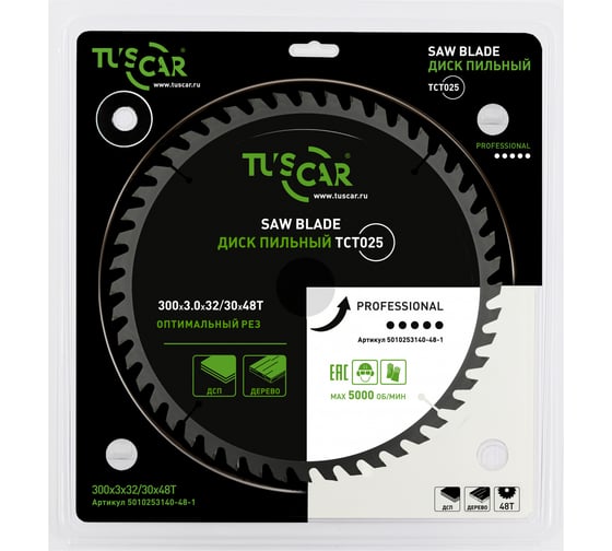Диск пильный TUSCAR TCT025, Professional, 300х32/30x48T, дерево 5010253140-48-1 1
