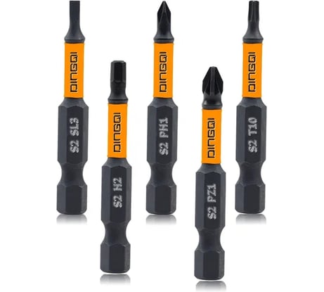 Набор бит DINGQI 25мм/PZ0/T10/H2/PH0/SL2.5 AD06101