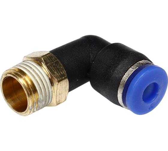 Фитинг угловой Эврика для пластиковых трубок 4мм с наружной резьбой 1/8 ER-SPL04-01 1