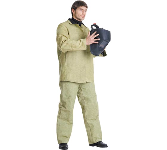 Костюм сварщика СИРИУС куртка, брюки брезентовый с налокотниками и наколенниками р.128-132/170-176 70047 1