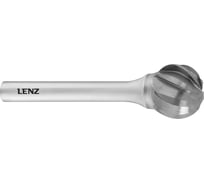 Бор-фреза по алюминию твердосплавная LENZ форма D, сфера, 6х5.7х6х50 мм, N7, без покрытия LZBD 055 N7