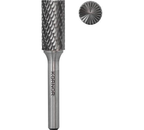 Бор-фреза KORNOR B0613BM03 цилиндрическая с торцом (2-ая насечка) 322061303 1