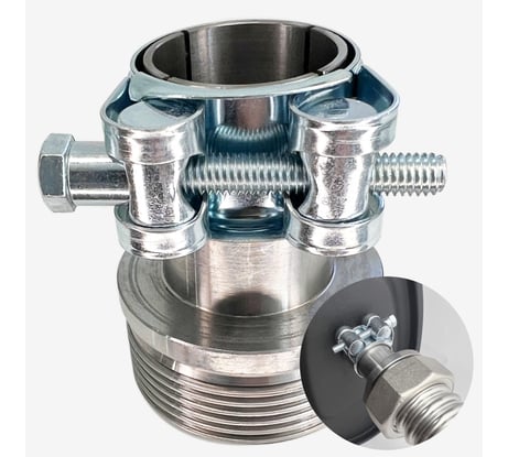 Адаптер с силовым хомутом на патрубок генератора STACORT 28мм, резьба 1 1/2 AD-28-35S