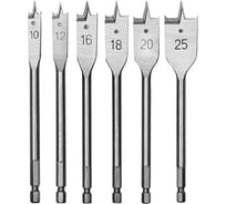 Набор перовых сверл по дереву Workpro PRO (10-25мм) 6шт WP402070