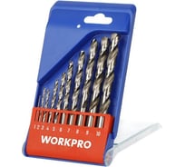 Набор сверл по металлу Workpro HSS4341 (1-10мм)-10шт WP400462