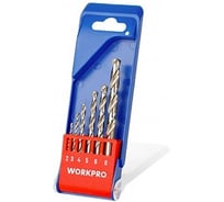 Набор сверл по металлу Workpro HSS4341 (2-8мм)-6шт WP400460