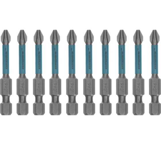 Набор бит торсионных GROSS PH2, 50 мм, для ударных шуруповертов, отрывн., 10 шт 114093 1