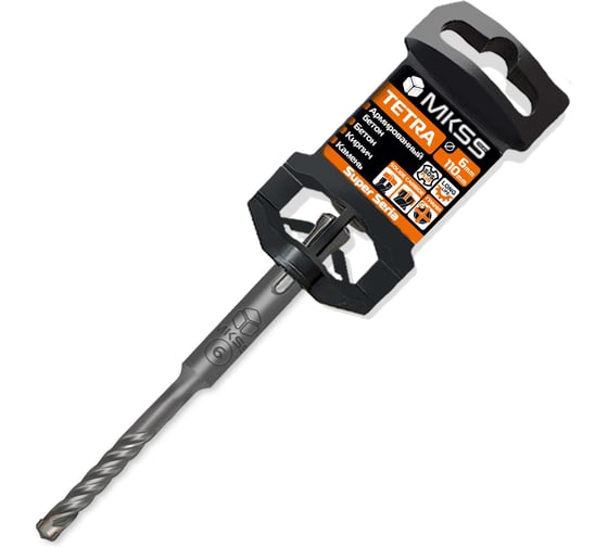 Бур по армированному бетону Tetra MKSS Toolbox SS5502 6x110мм (SDS-plus) MKSS SS55020611 1