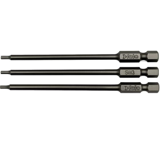 Бита Felo серия Industrial HEX 3.0, 100 мм, 3 шт 03430110