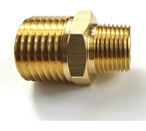 Ниппель латунный переходной пневмо (10 шт; 1/2"НР - 3/8"НР) Профитт 9276294 1