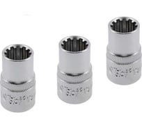 Головка торцевая YATO SPLINE 1/2DR, 13мм, 38мм, 3 штуки YT-1465Y