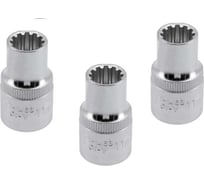 Головка торцевая YATO SPLINE 1/2DR, 11мм, 38мм, 3 штуки YT-1463Y
