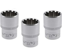 Головка торцевая YATO SPLINE 1/2DR, 20мм, 38мм, 3 штуки YT-1472Y