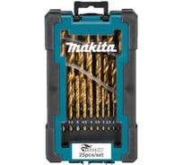 Набор сверл по металлу Makita HSS-TiN Economy, 1-13 мм, 25 шт D-72235