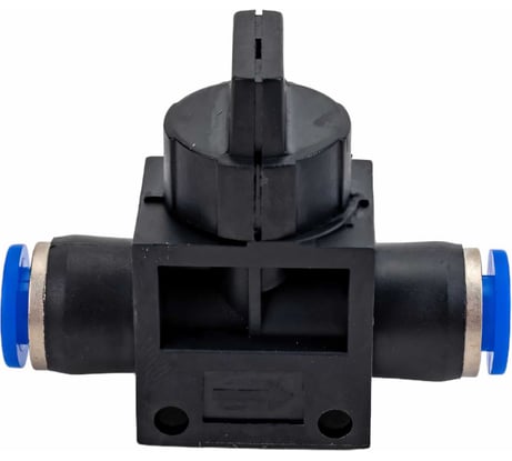 Прямой фитинг цанговый с краном 6 мм - 6 мм Pegas pneumatic 6001