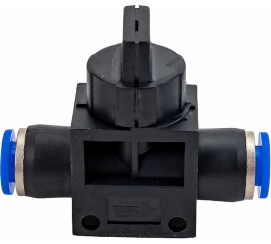 Прямой фитинг цанговый с краном 6 мм - 6 мм Pegas pneumatic 6001 1