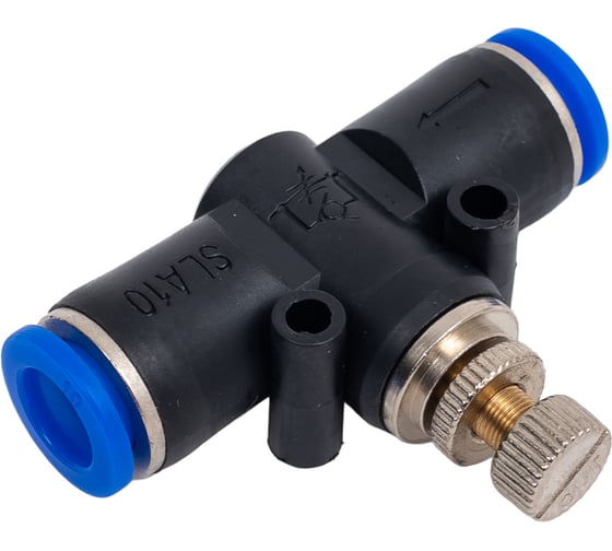 Фитинг цанговый с краником прямой 10 мм - 10 мм Pegas pneumatic 6010