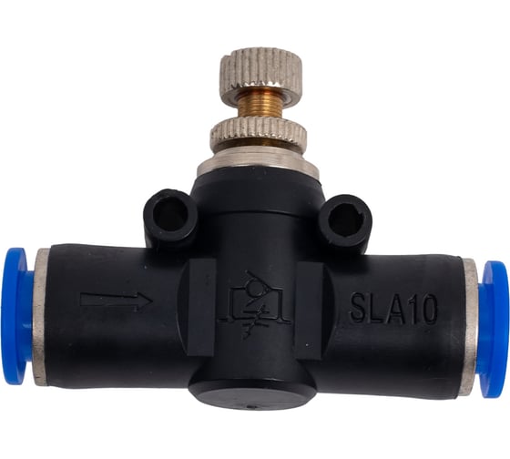 Фитинг цанговый с краником прямой 10 мм - 10 мм Pegas pneumatic 6010 1
