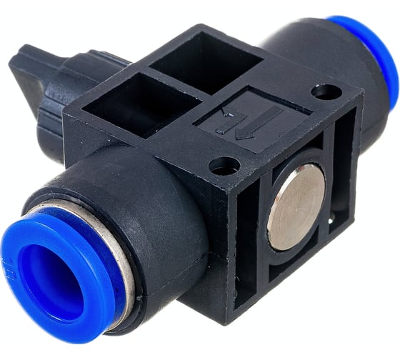 Прямой фитинг цанговый Pegas с краном 10 мм - 10 мм Pegas pneumatic 6006