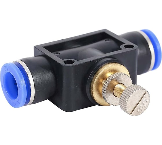 Фитинг цанговый с краником прямой 12 мм - 12 мм Pegas pneumatic 6011 1