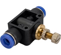 Фитинг цанговый с краником прямой 6 мм - 6 мм Pegas pneumatic 6008