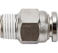 Фитинг металлический 6 мм - наружная резьба 1/8" Pegas pneumatic 6110