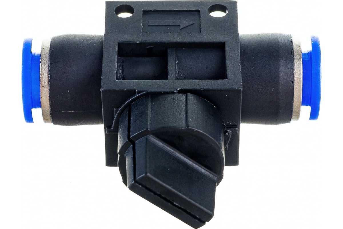 Прямой фитинг цанговый с краном 8 мм - 8 мм Pegas pneumatic 6005 ...