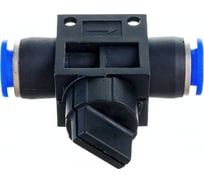 Прямой фитинг цанговый с краном 8 мм - 8 мм Pegas pneumatic 6005