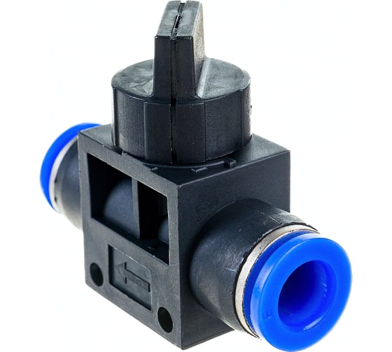 Прямой фитинг цанговый с краном 8 мм - 8 мм Pegas pneumatic 6005