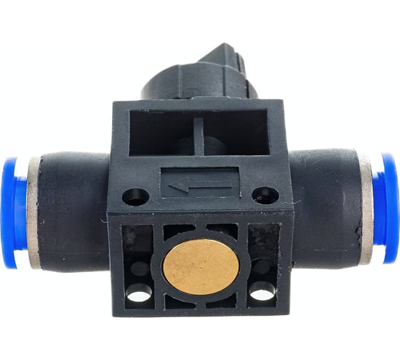 Прямой фитинг цанговый с краном 8 мм - 8 мм Pegas pneumatic 6005