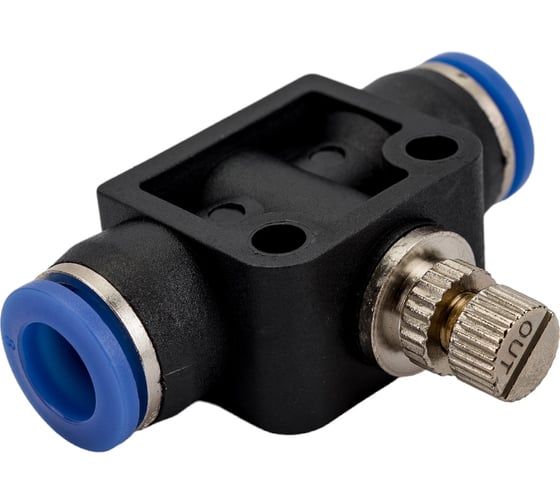 Фитинг цанговый с краником прямой 8 мм - 8 мм Pegas pneumatic 6009