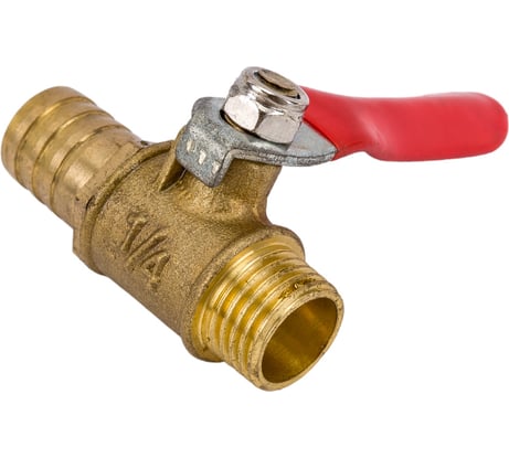 Краник латунный елочка 12 мм - резьба наружная 1/4" Pegas pneumatic 4416