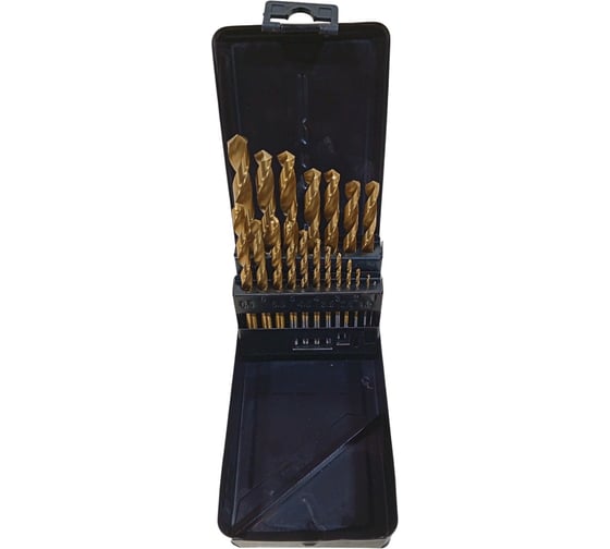 Набор сверл по металлу титановых МАНКОР HSS-TIN 19 предметов 1-10 мм S.19.0.MN 1