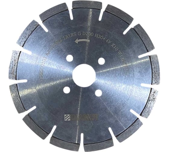 Пильный диск для агрегата DIAMUT 1A1RS G D200 H30+4F L40 X10 W1.6 T3 D301 (гранит) DDSG00103 1