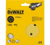 Шлифовальные круги DEWALT DT3135, 150 мм, 6 отверстий, 120G, 25 шт DT3135-QZ
