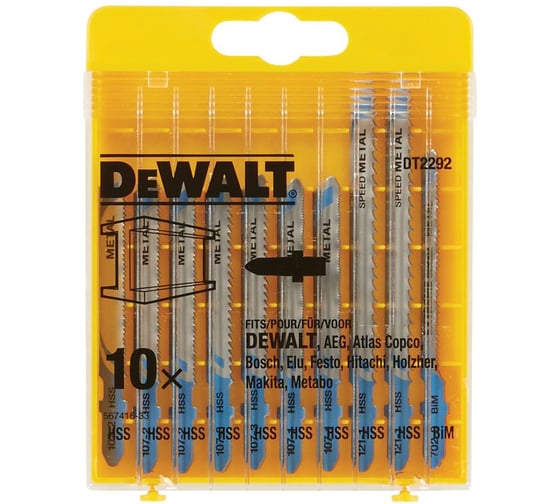 Пилка для лобзика DEWALT DT2292, по металлу, 10 шт DT2292-QZ 1