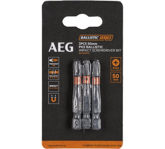 Биты ударные AAK503PH3 (3 шт; PH3; 50 мм) AEG 4932479182 1