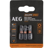 Биты ударные AAK253H4 (3 шт; HEX4; 25 мм) AEG 4932479178