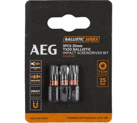 Биты ударные AAK253TX30 (3 шт; TX30; 25 мм) AEG 4932479176