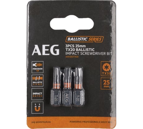 Биты ударные AAK253TX20 (3 шт; TX20; 25 мм) AEG 4932479174