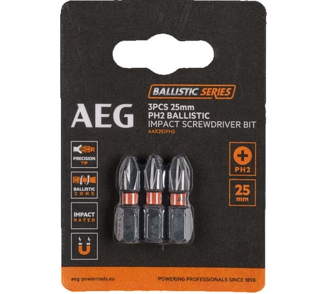 Биты ударные AAK253PH2 (3 шт; PH2; 25 мм) AEG 4932479168