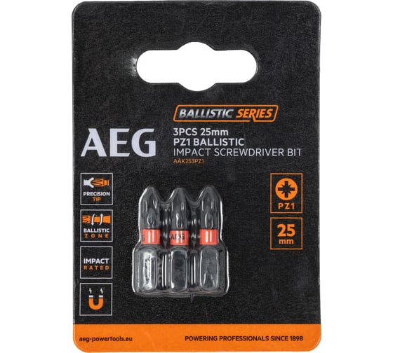 Биты ударные AAK253PZ1 (3 шт; PZ1; 25 мм) AEG 4932479170