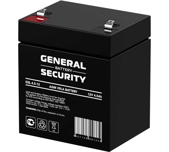 Аккумулятор для ИБП General Security GSL4.5-12 12В, 4.5 Ач УТ-00001392