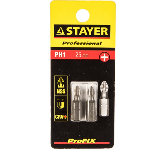 Бита 2 шт. (PH №1; 25 мм) Stayer 26201-1-25-02