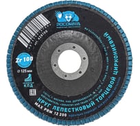 Круг лепестковый торцевой РОСОМАХА по металлу, циркониевый 125х22.2 мм зерно 100 428100