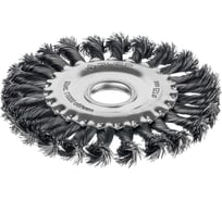 Щетка дисковая ЗУБР 125x22 мм, для УШМ, жгутированная стальная проволока 0.5 мм, посад. 22 мм 35170-125