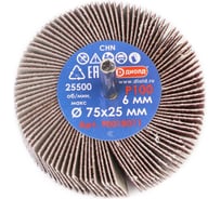 Круг лепестковый абразивный радиальный (75x25 мм; хв-к 6 мм; P100) ДИОЛД 90018011