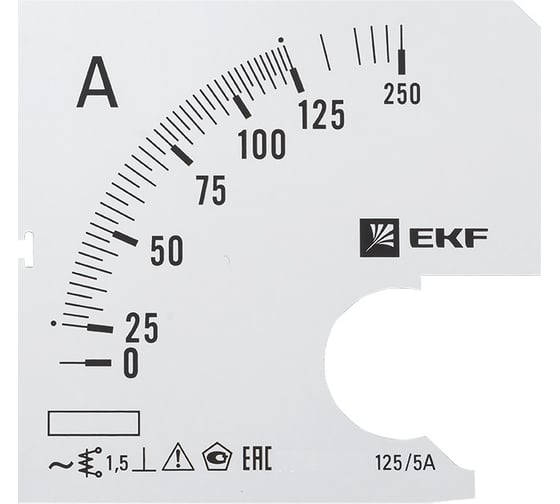 Шкала сменная PROxima 125/5А-1,5 для A721 EKF s-a721-125 1