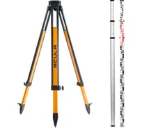 Комплект геодезический ACULA штатив Geo 12-S (высота 99-173 см, фикс. ножек на винтах, алюминиевый нивелирный, площадка 125 мм, резьба 5/8) +Нивелирная рейка TLS 3 (3м) LA00151