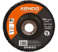 Лепестковый шлифовальный круг (T27) KENDO 100х16 мм, P60 75906041